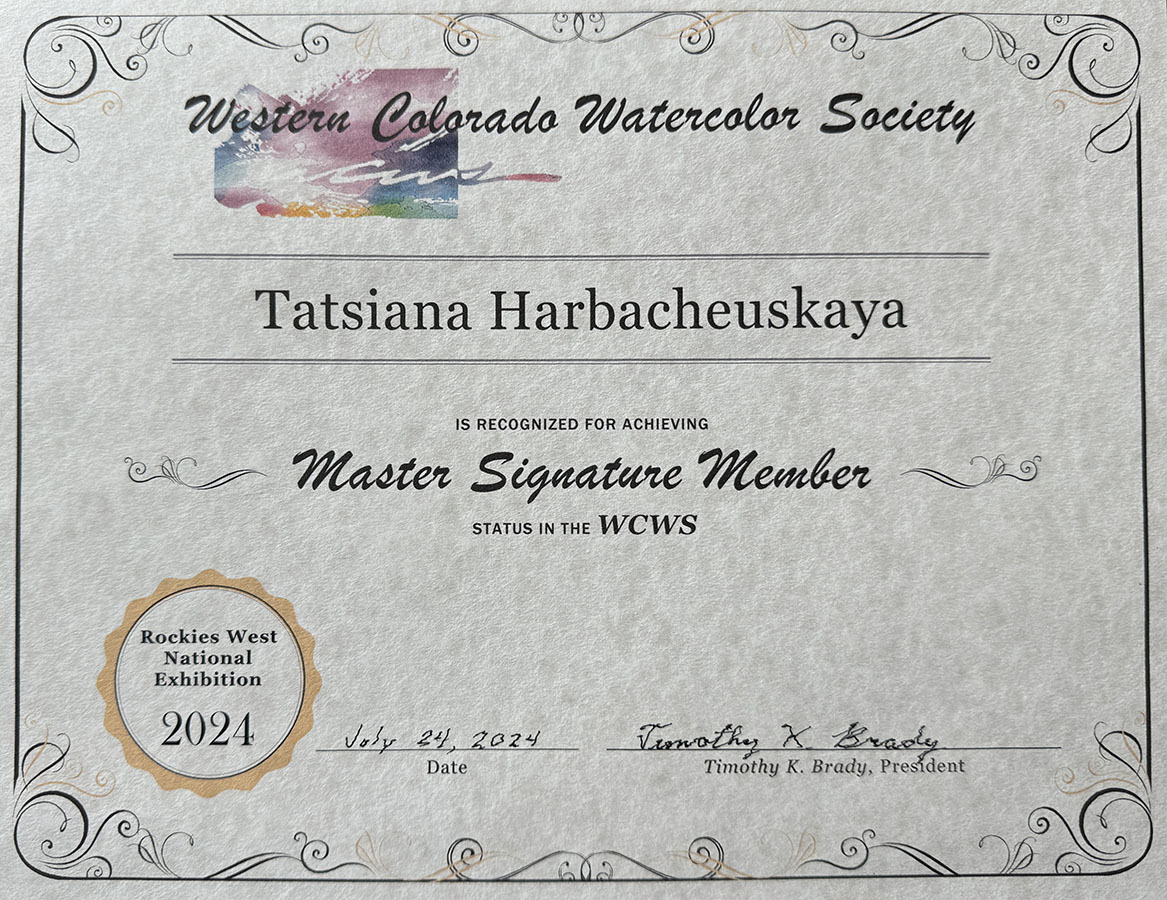 Signature Master Status with the Western Colorado Watercolor Society