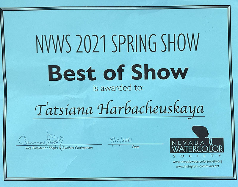 Nevada Watercolor Society Spring open Show 2021