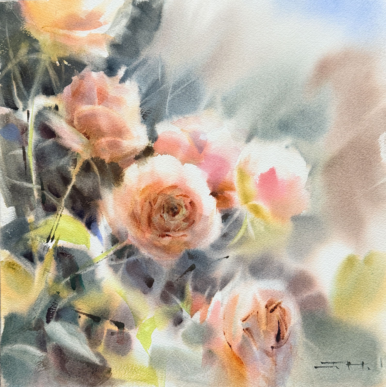 A watercolor painting by Tatsiana Harbacheuskaya Whisper of Summer
