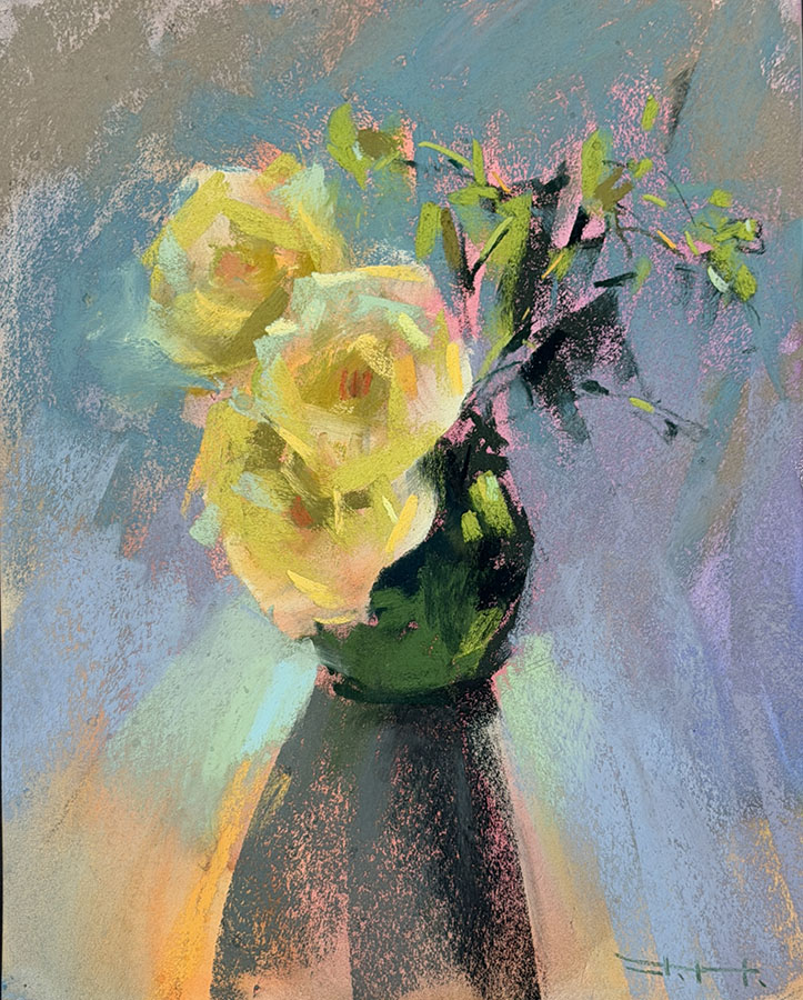 The Dialogue of Layers: Painting Expressive Flowers with Pastel Over Watercolor/Acrylic